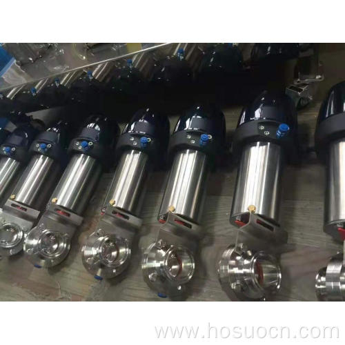 Stainless Steel Sanitary Butterlfy with Pneumatic Actuator